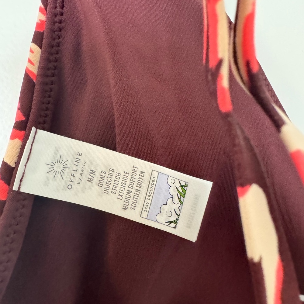 NWT Womens OFFLINE by Aerie Goals Plunge Maplewood Leopard Padded Sports Bra Med - Picture 5 of 7